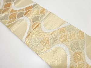 アンティーク　霞取りに青海波模様織り出し袋帯（材料）